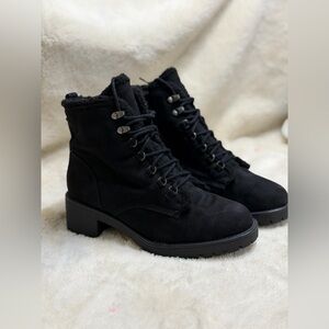 Sugar Black Lace-Up Boots